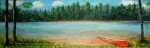 The Red Canoe, Acrylic on Canvas, 8 x 24 inches, Copyright Wendie Donabie